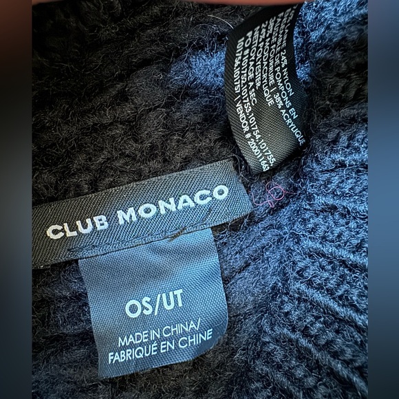 Club Monaco Wool Pom Pom Beanie Black